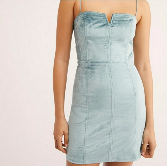 NWT Free People Mint Antoinette Velvet Mini Dress - Picture 10 of 10